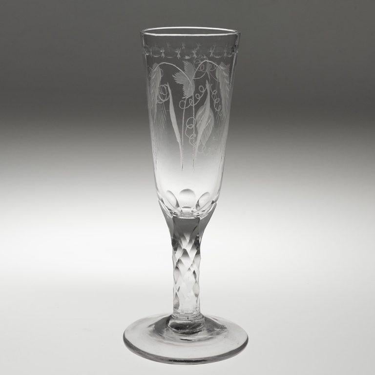 Pareja de copas de cerveza georgianas con tallos facetados c1780 en venta 1