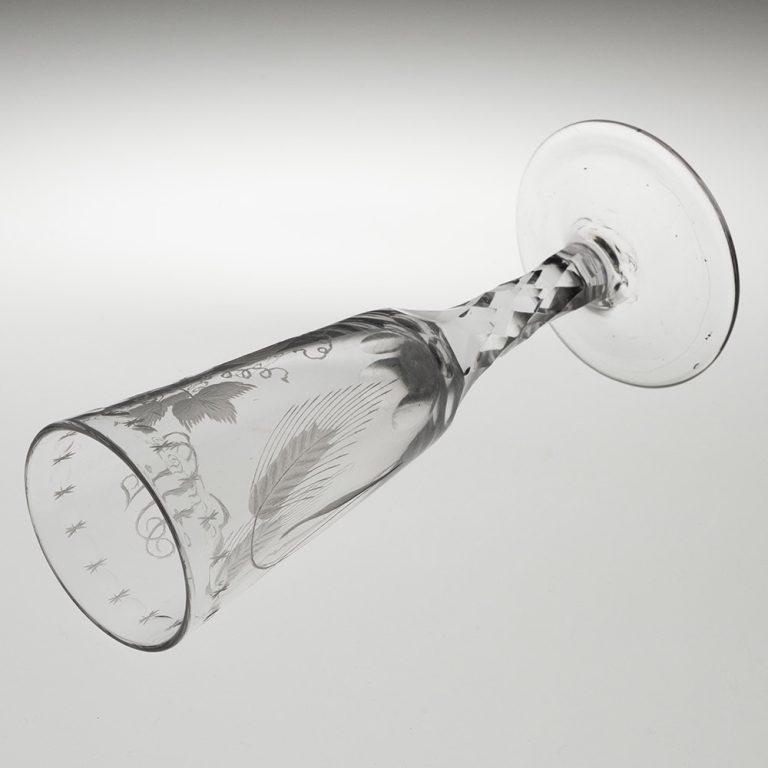 Pair of Georgian Ale Glasses with Facet Cut Stems c1780 For Sale 2