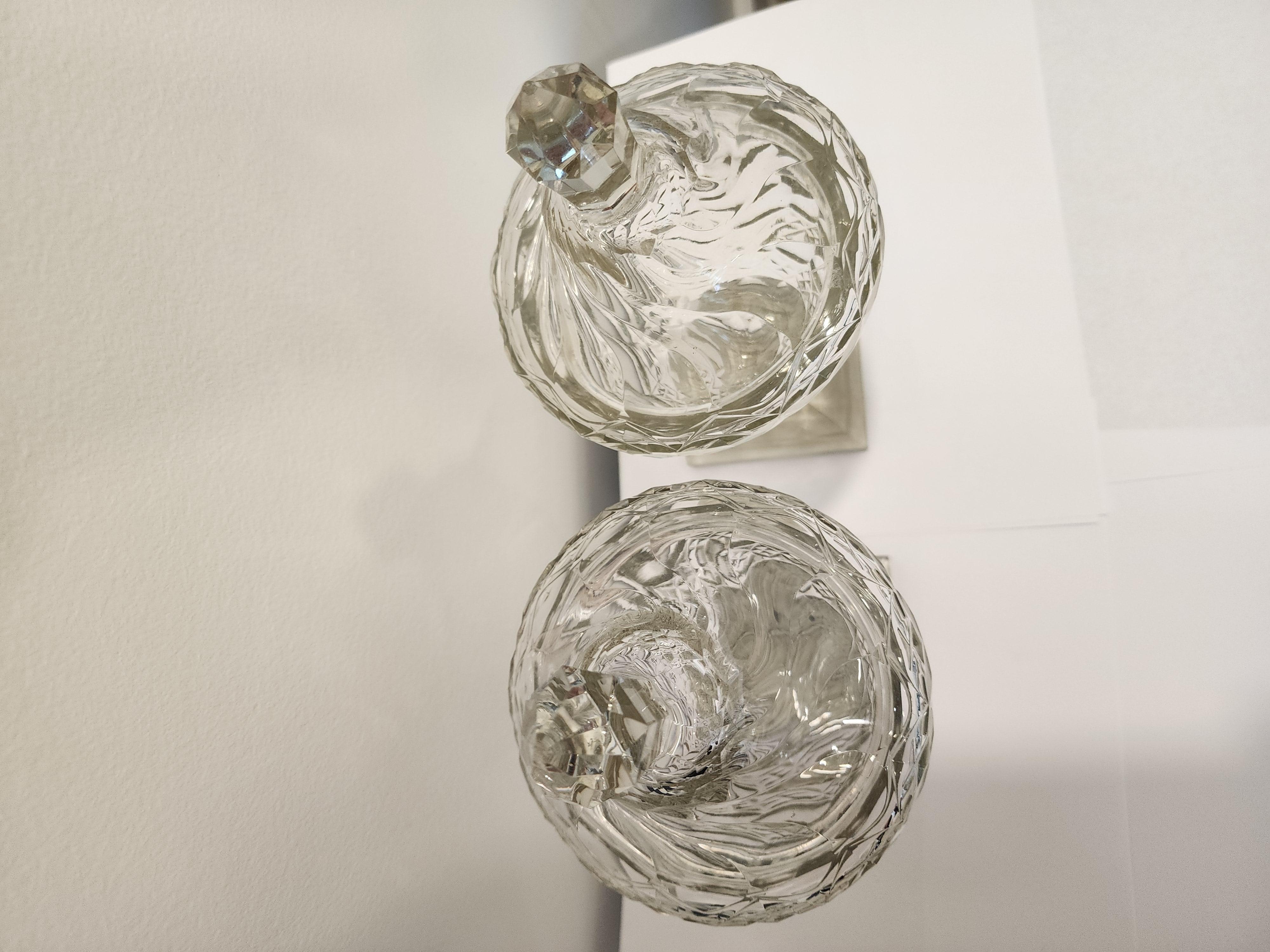 Pair of Georgian Anglo-Irish Cut Crystal Sweet Meat Covered Urns 6