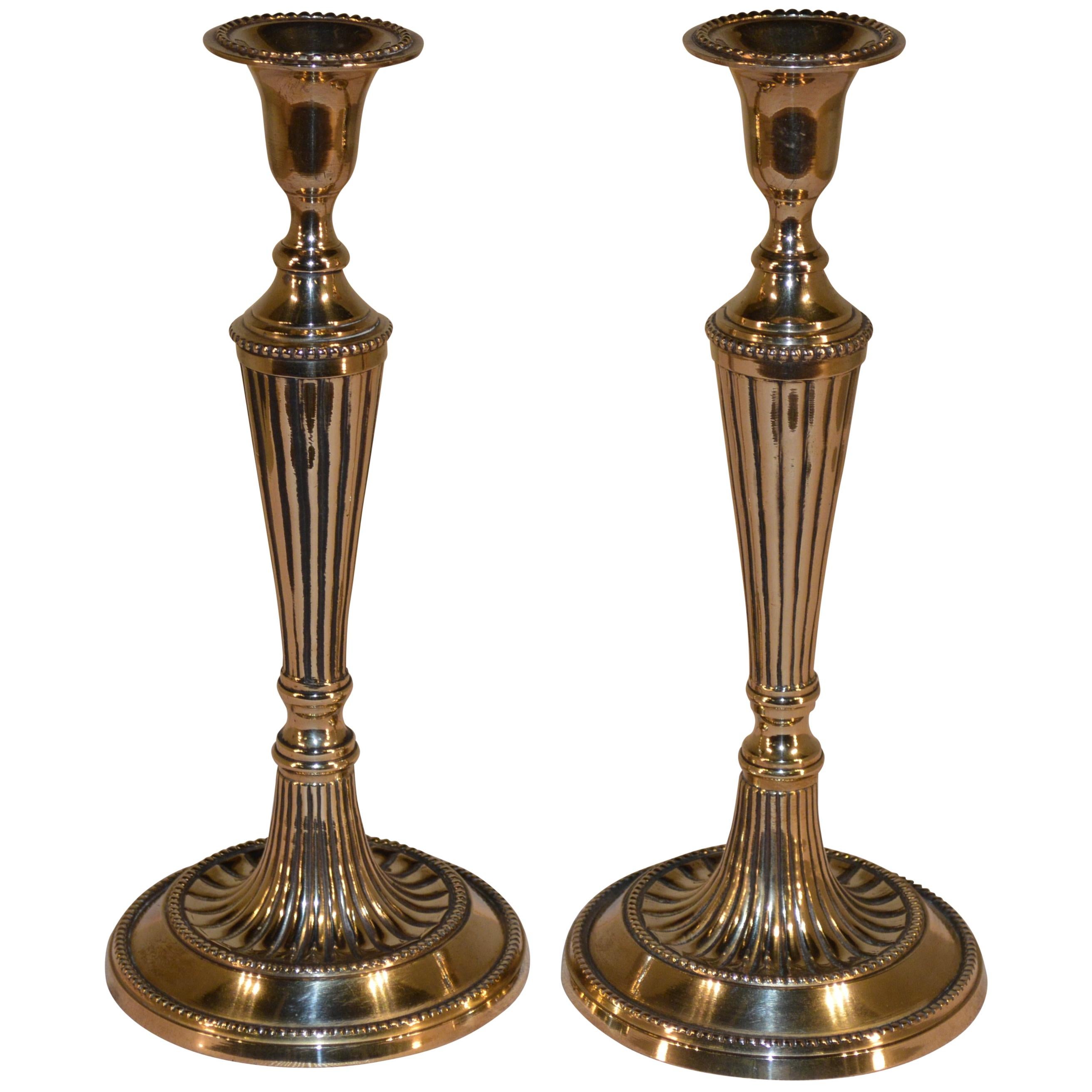 Pair of Georgian Brass Candlesticks
