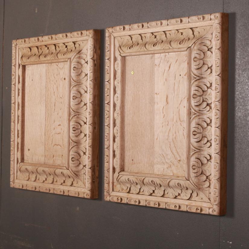 18th Century and Earlier Pair of Georgian Carved Oak Panels