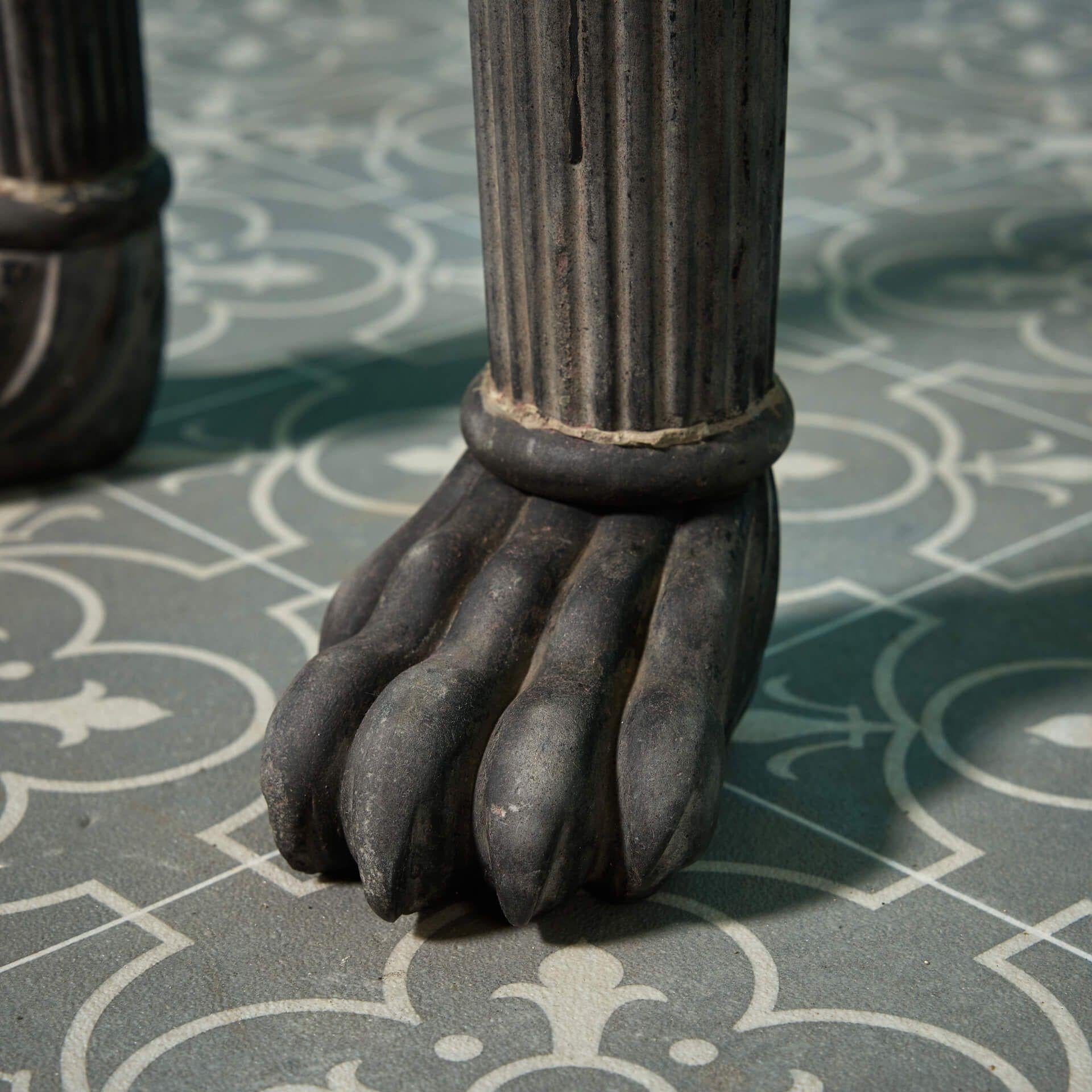 19th Century Pair of Georgian Carved Slate Freestanding Legs For Sale