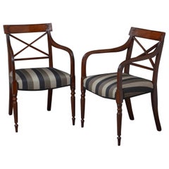 Antique Pair of Georgian Carver Chairs in Mahogany