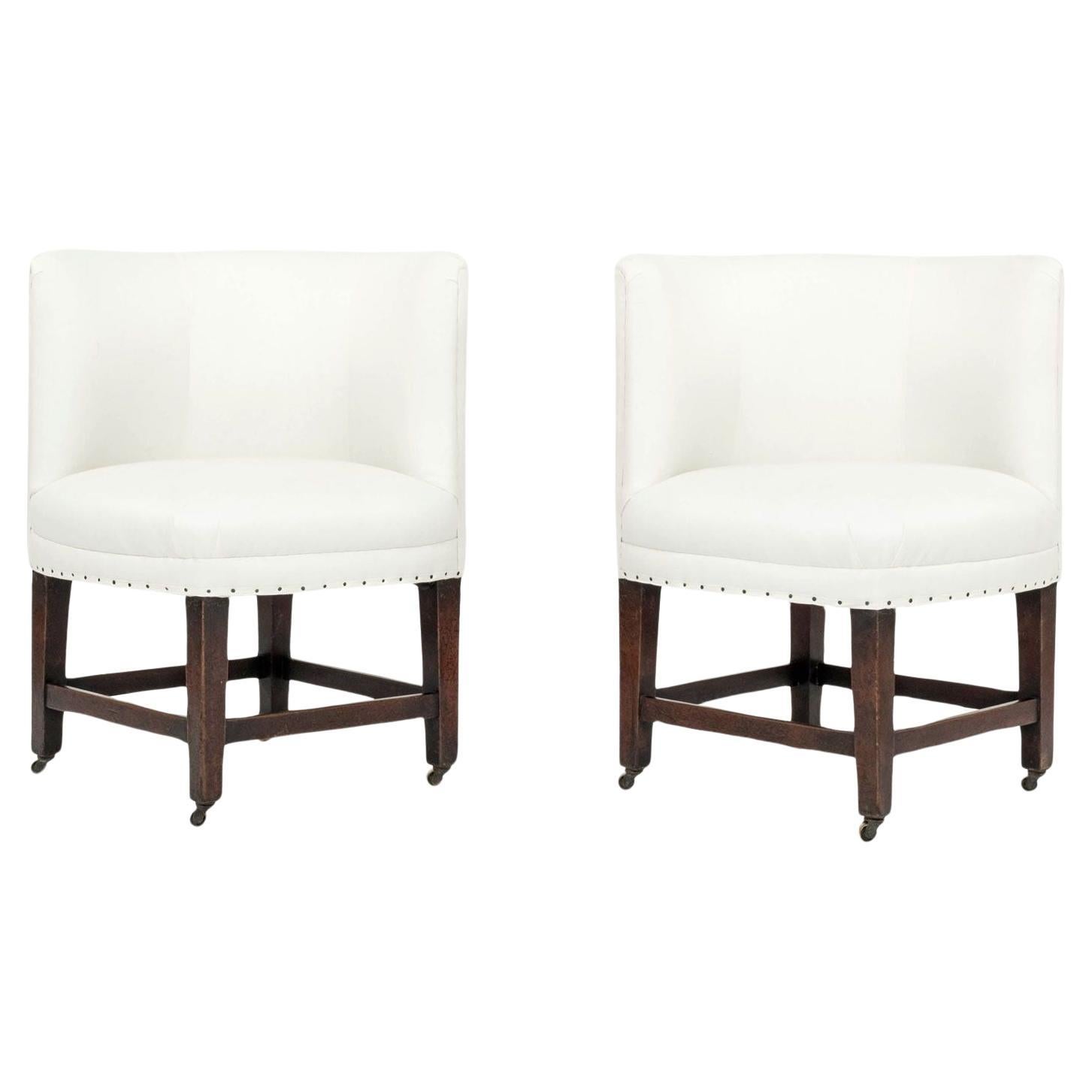 Pair of Georgian Corner Chairs on Casters