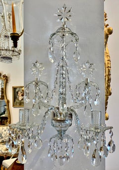 Pair of Georgian Crystal Sconces