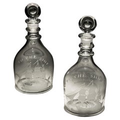Pair of Georgian Decanters of Nautical Interest