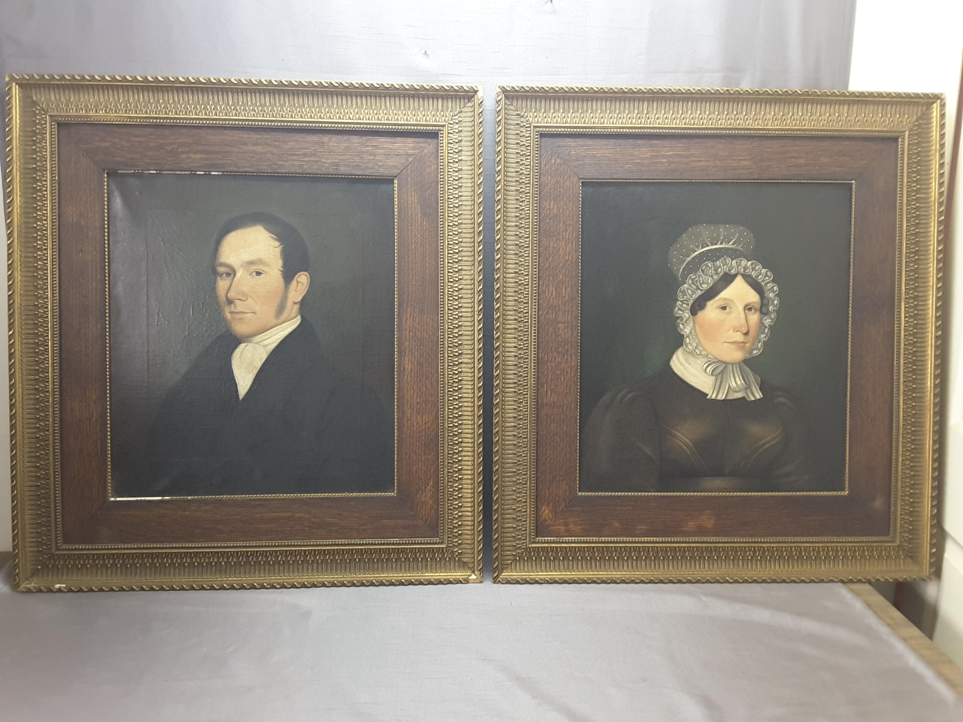 Pair of Georgian English Portrait Paintings by Rev. Ben Hudson Dated 1828 & 1829 For Sale 10