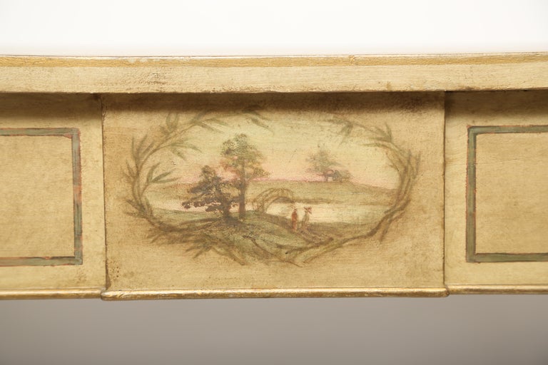 Console Tables Faux Painted To Resemble Parchment A Pair For Sale