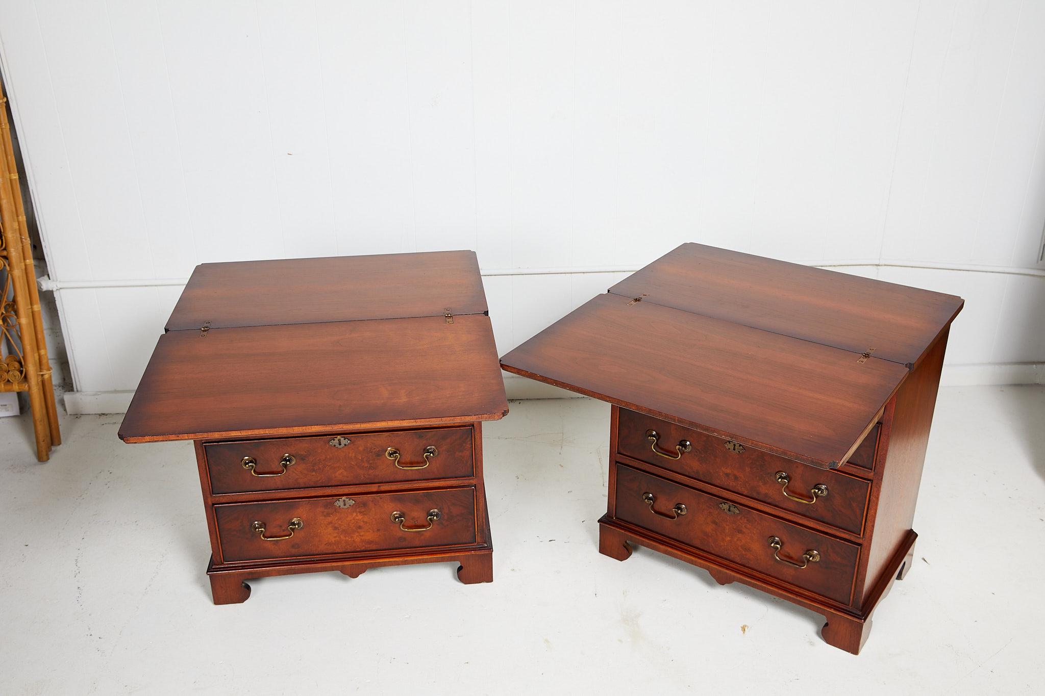 Pair of Georgian Fold Over Top Bachelor Chests 4