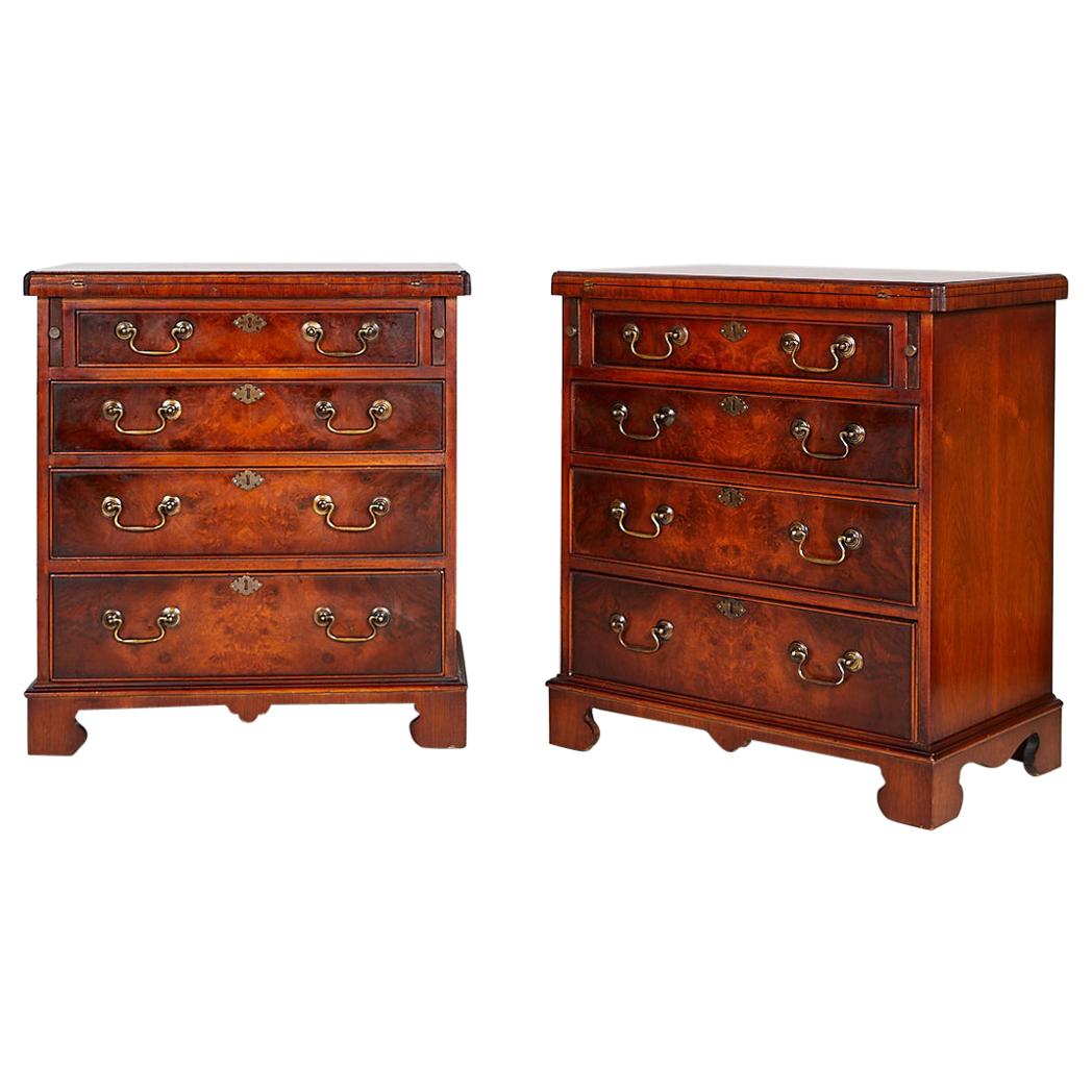Pair of Georgian Fold Over Top Bachelor Chests