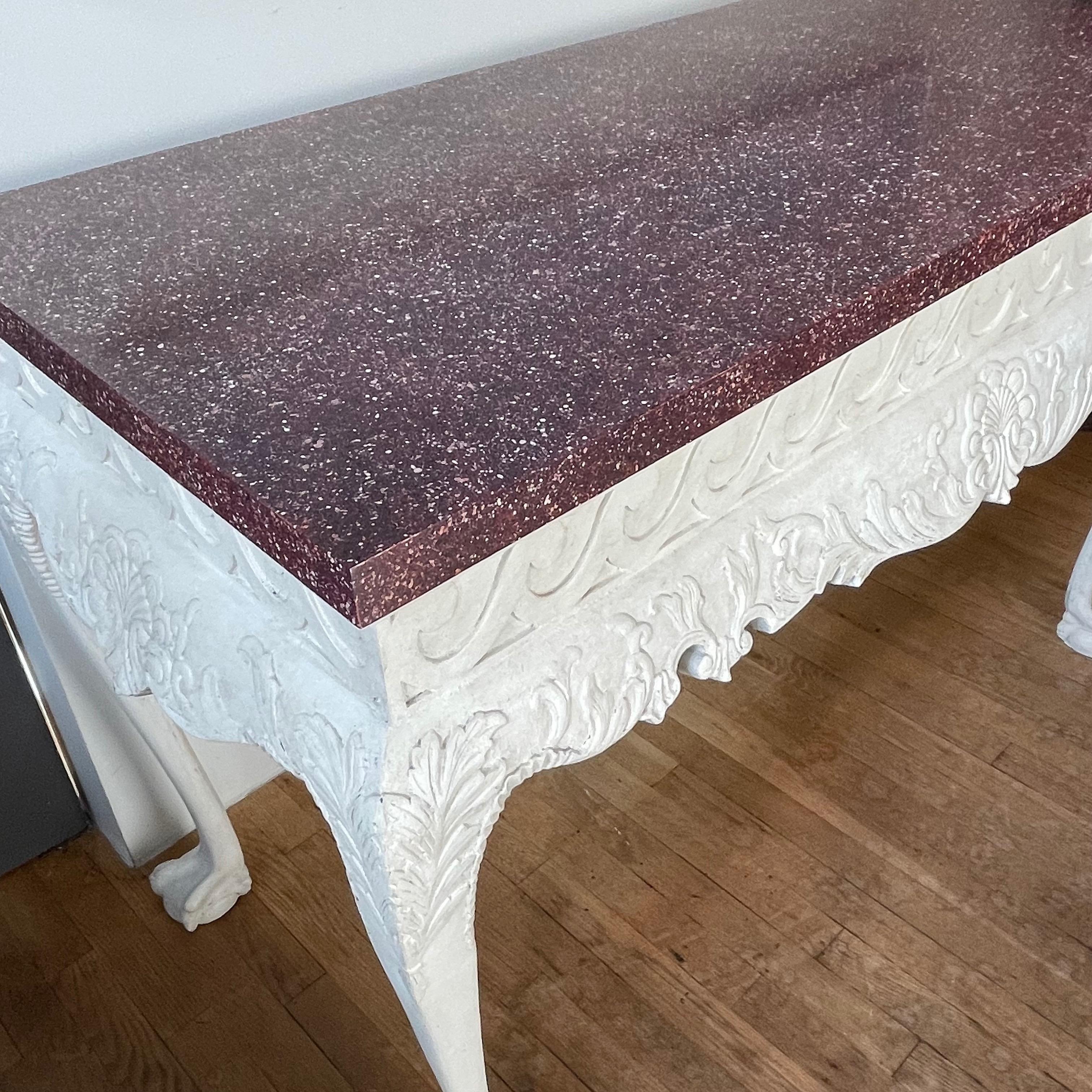 Pair of Georgian Gesso and Faux Porphyry Side Tables In Good Condition In New York, NY