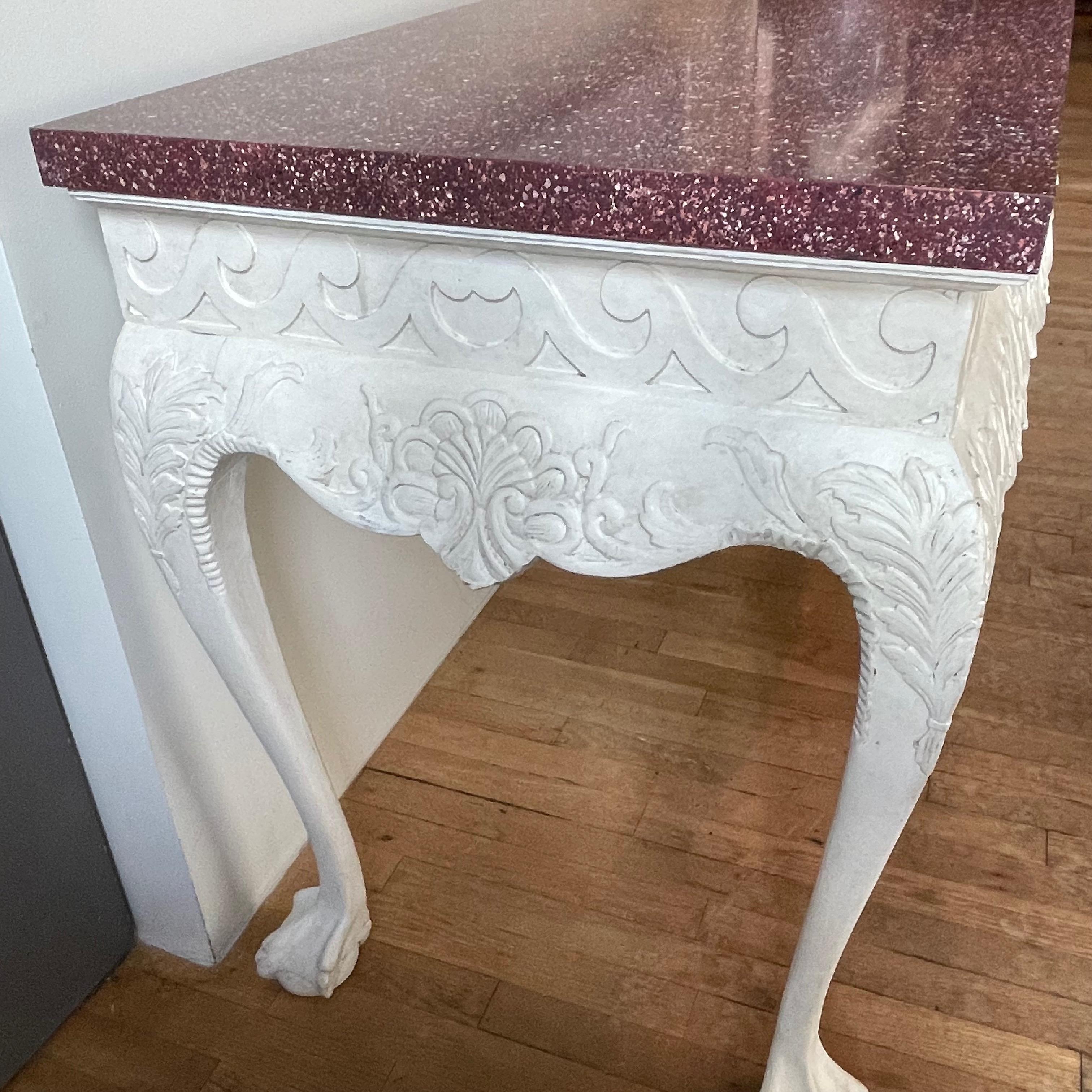 Pair of Georgian Gesso and Faux Porphyry Side Tables 2