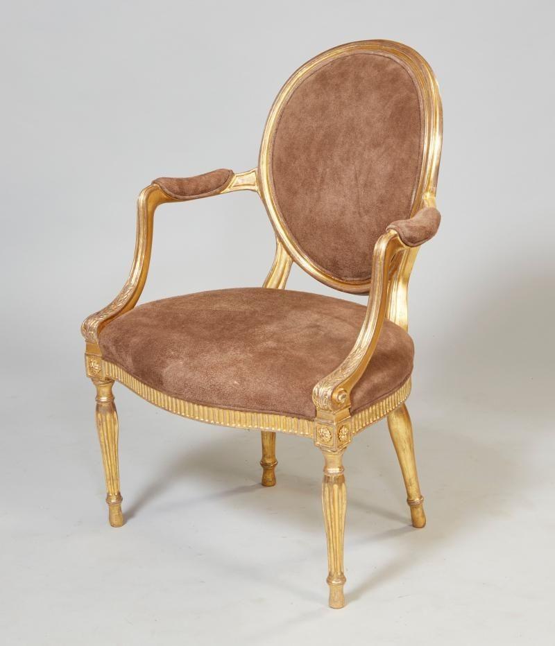 Pair of Georgian Giltwood Armchairs In Good Condition For Sale In Greenwich, CT