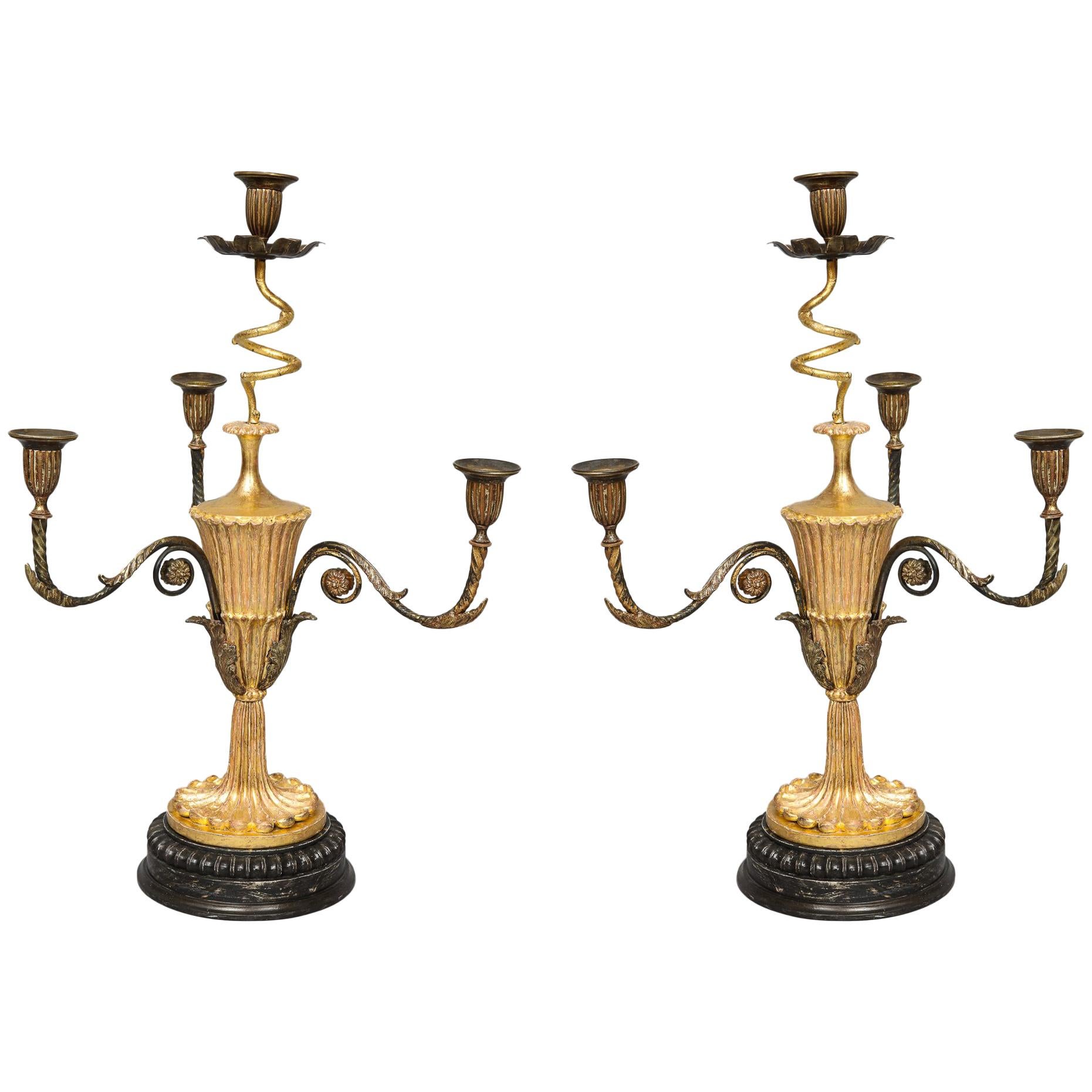 Pair of Georgian Giltwood Candelabra