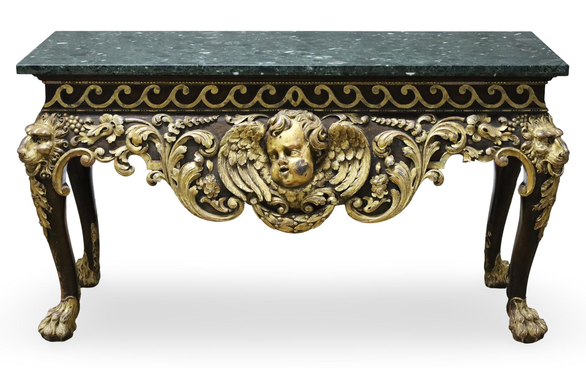 19th Century Pair of Georgian Giltwood Consoles, Manner of William Kent For Sale