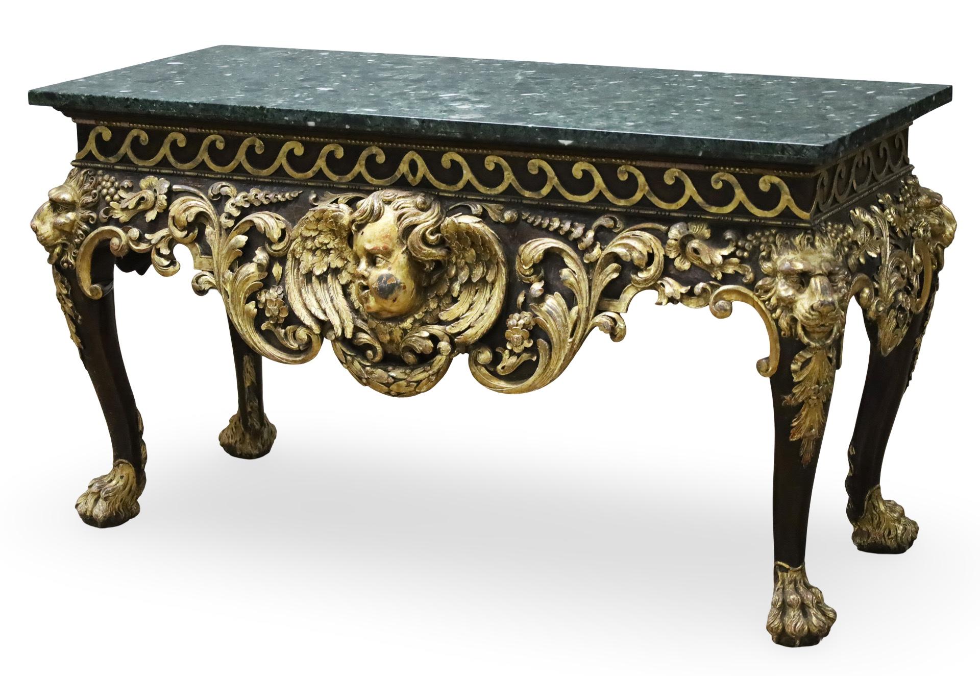 Pair of Georgian Giltwood Consoles, Manner of William Kent For Sale 1