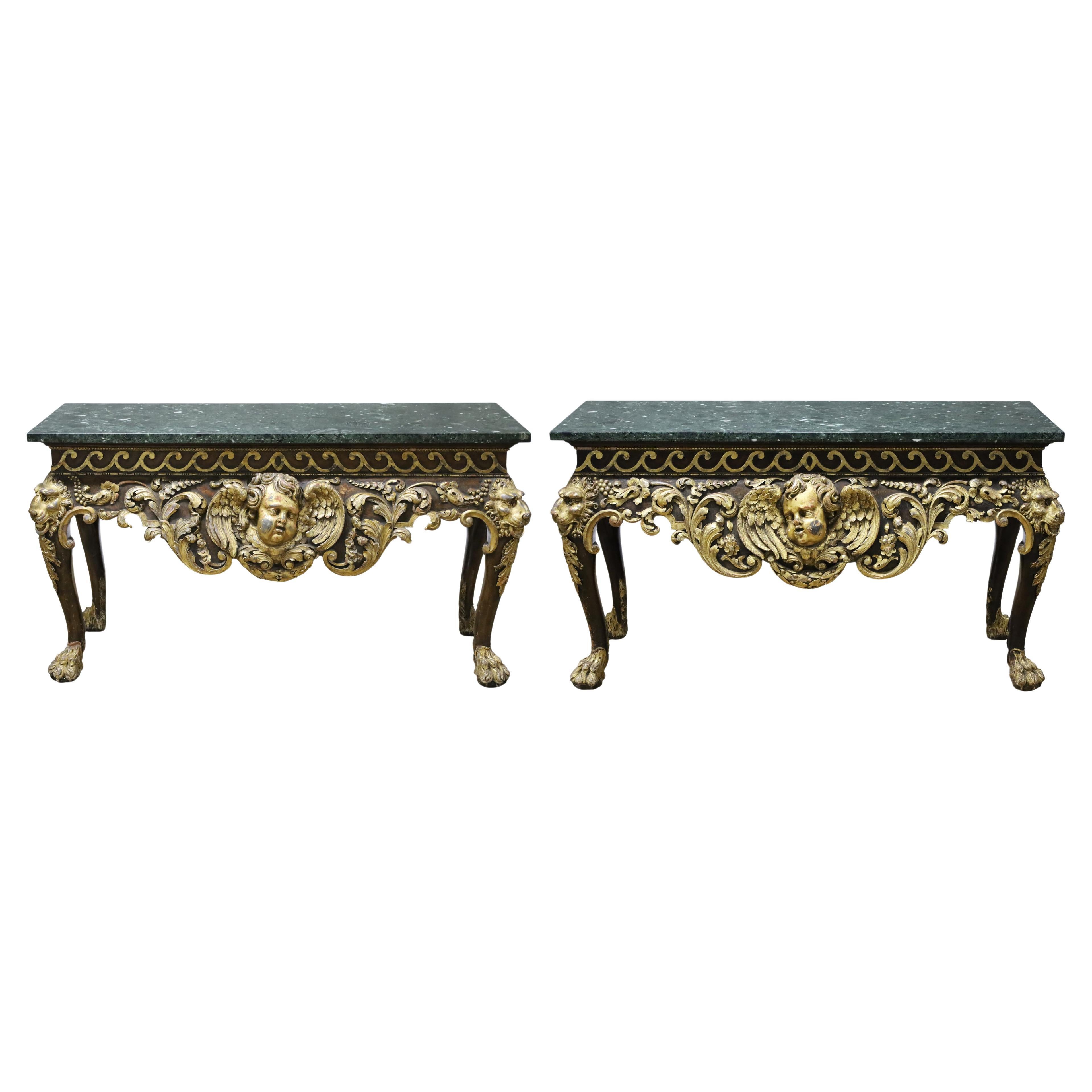 Pair of Georgian Giltwood Consoles, Manner of William Kent For Sale