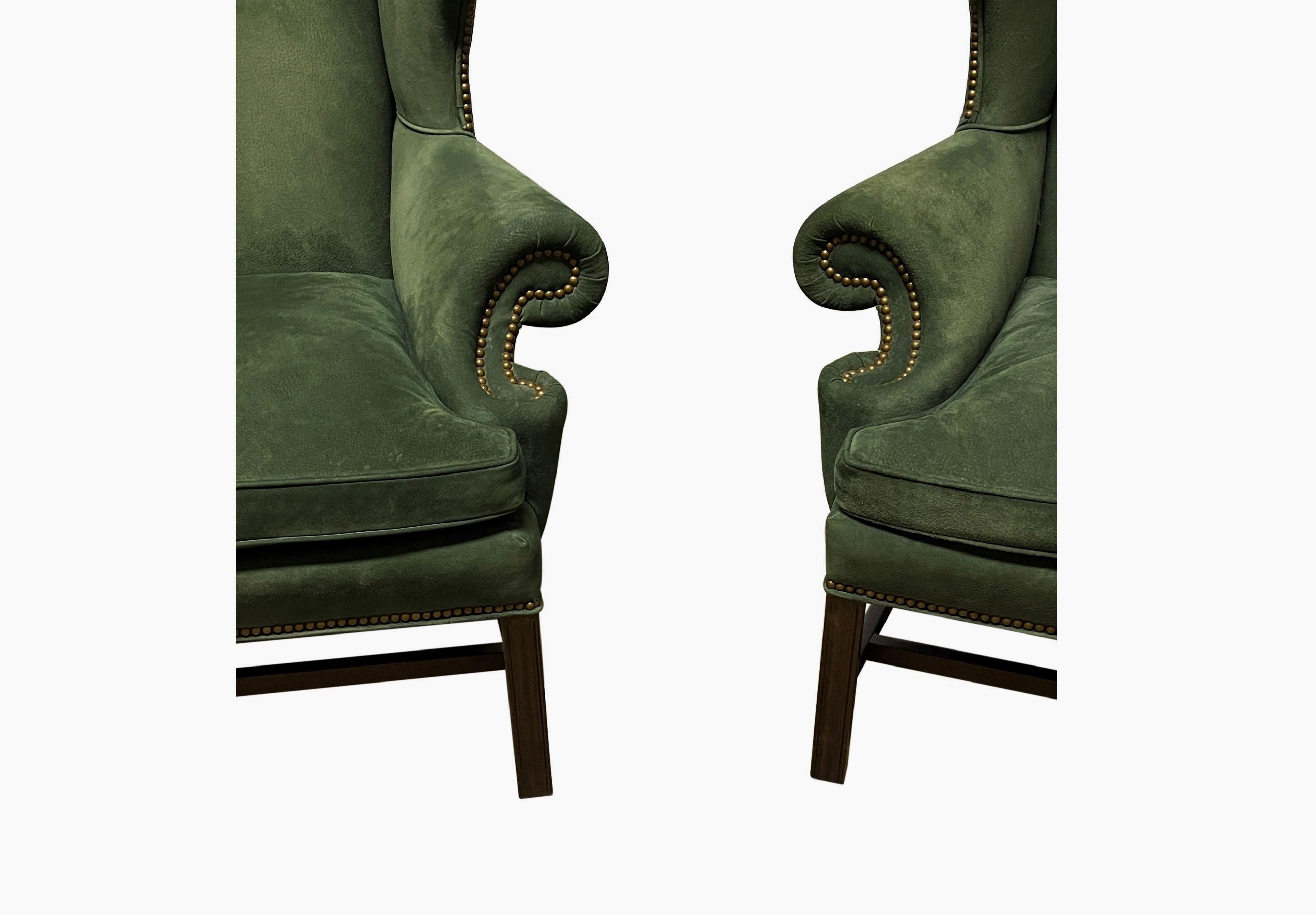 green suede chair