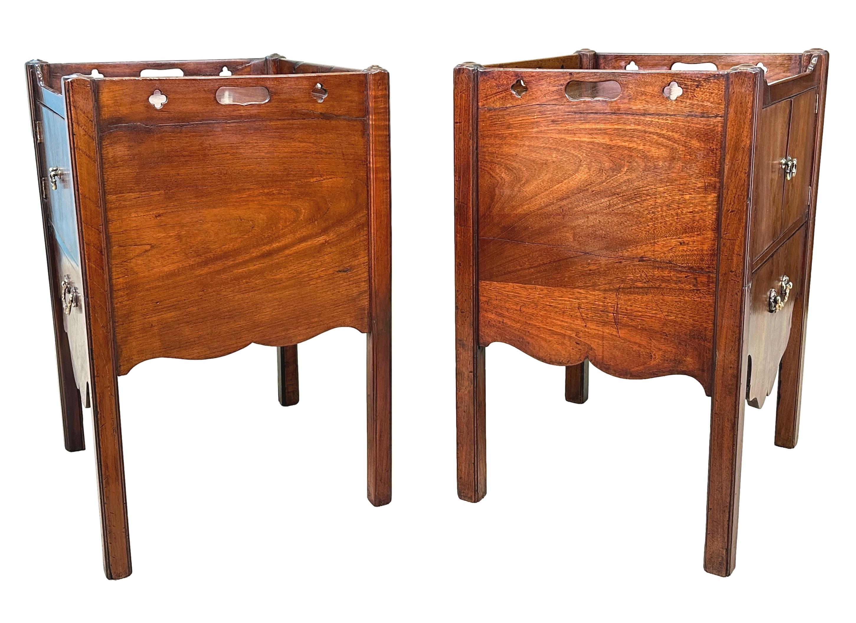 Pair Of Georgian Mahogany Bedside Night Tables 4