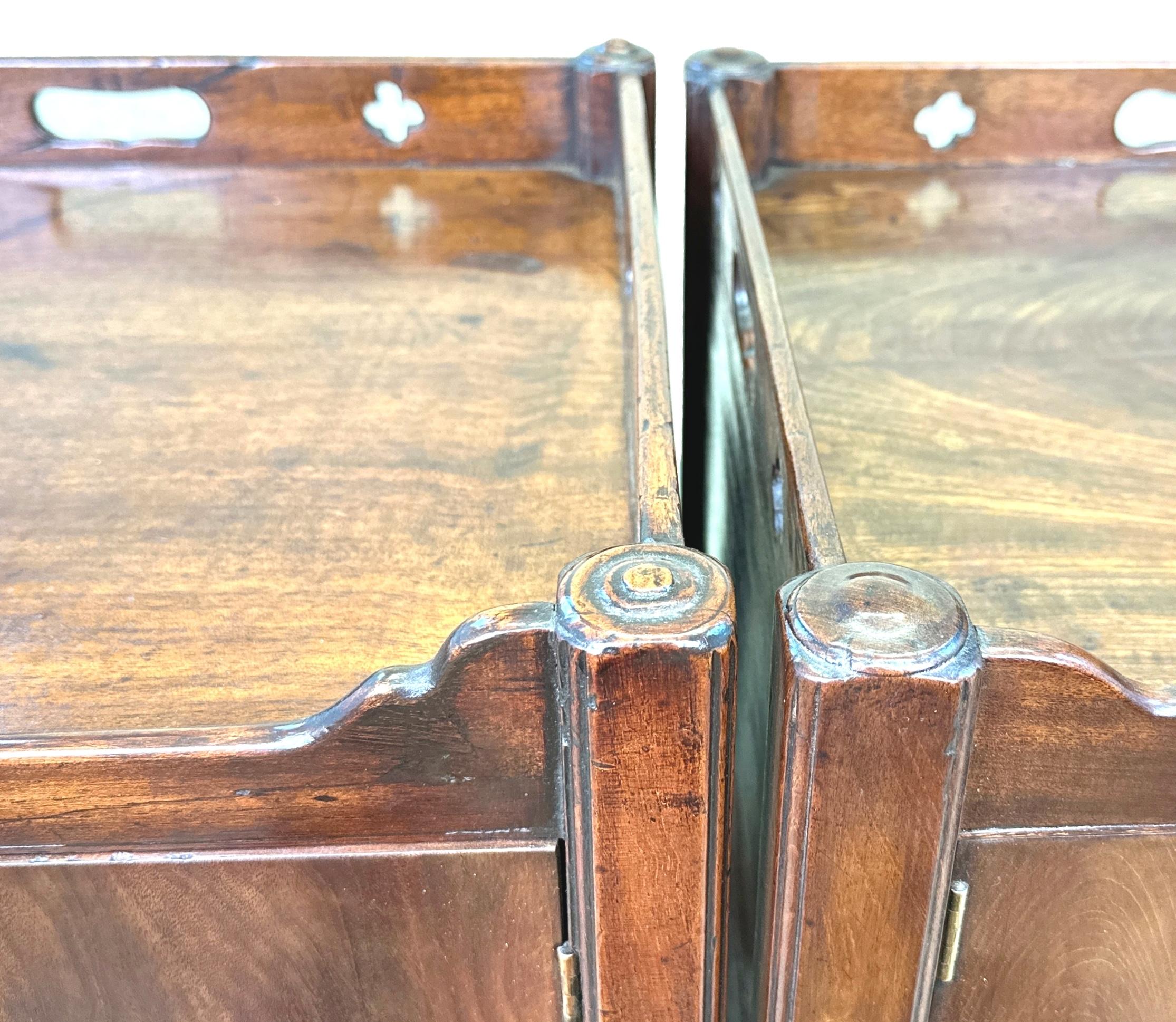 English Pair Of Georgian Mahogany Bedside Night Tables