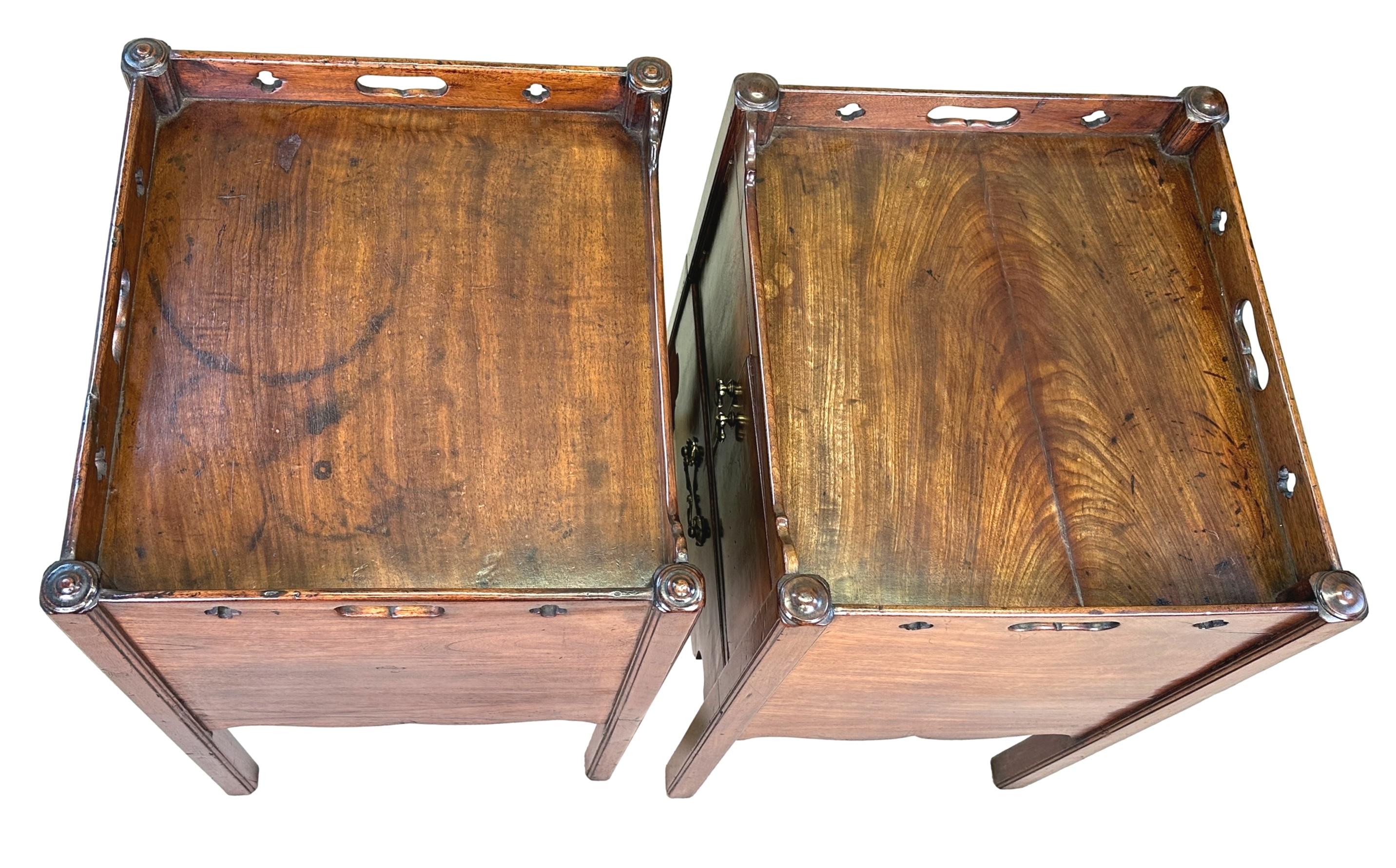 Pair Of Georgian Mahogany Bedside Night Tables 1