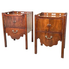 Antique Pair Of Georgian Mahogany Bedside Night Tables