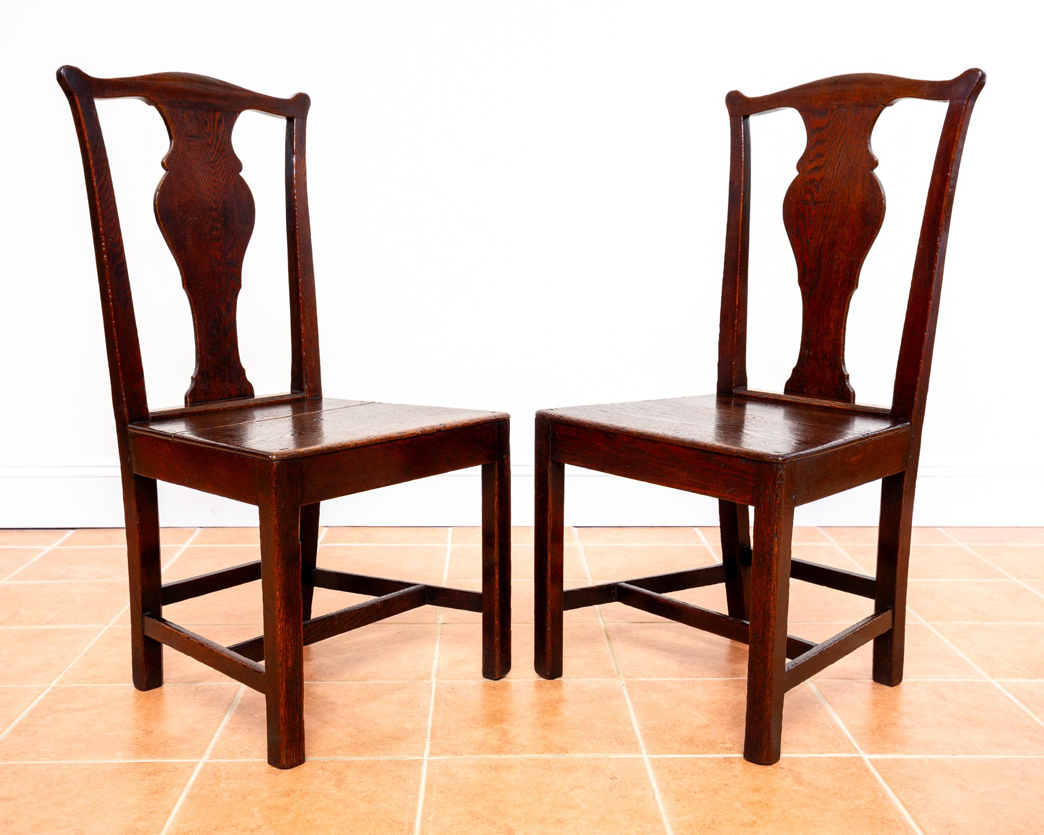 Pair of Georgian Oak Country Chairs 1780 Country Farmhouse Welsh Dining Antique For Sale 5