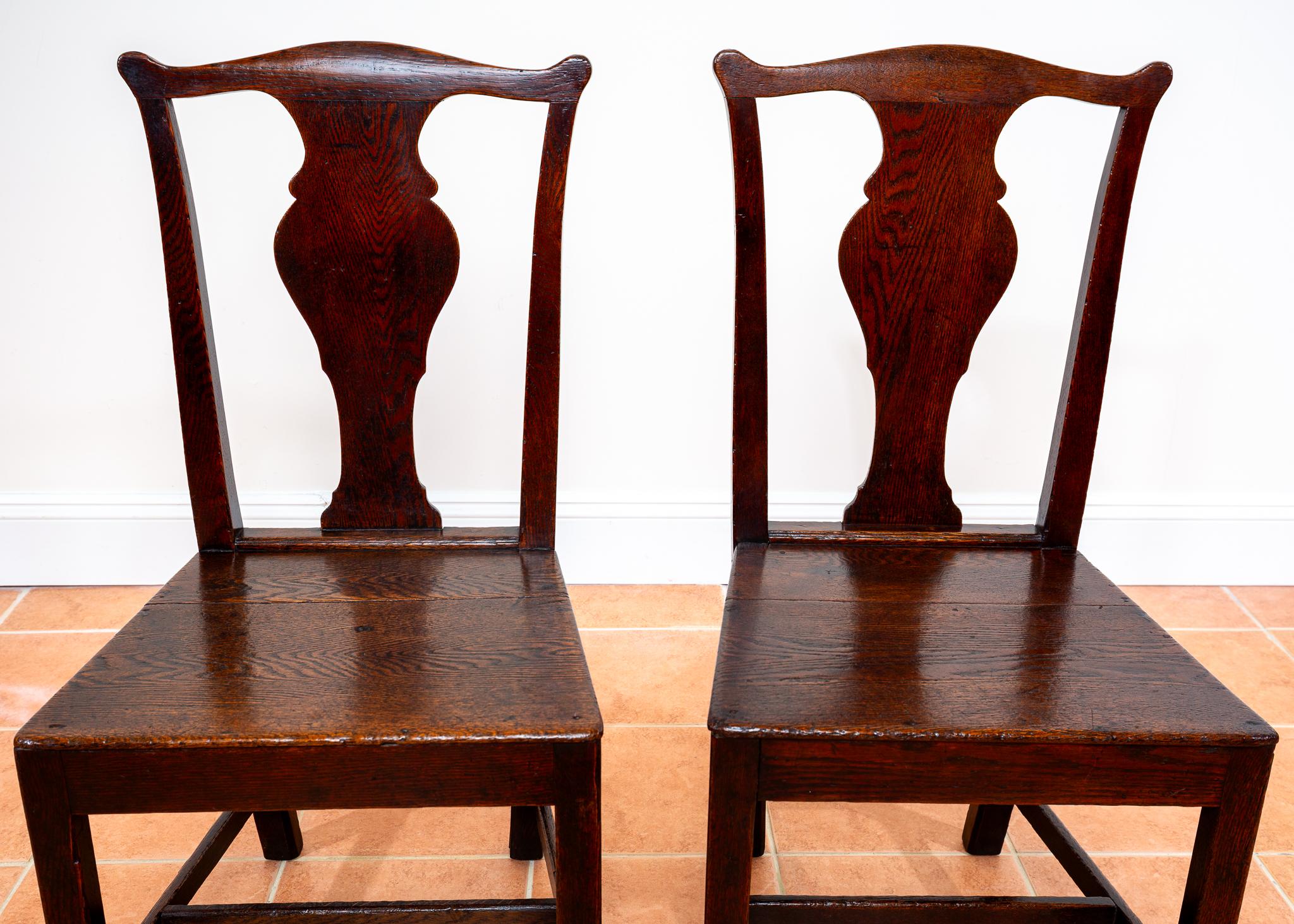 Pair of Georgian Oak Country Chairs 1780 Country Farmhouse Welsh Dining Antique For Sale 7