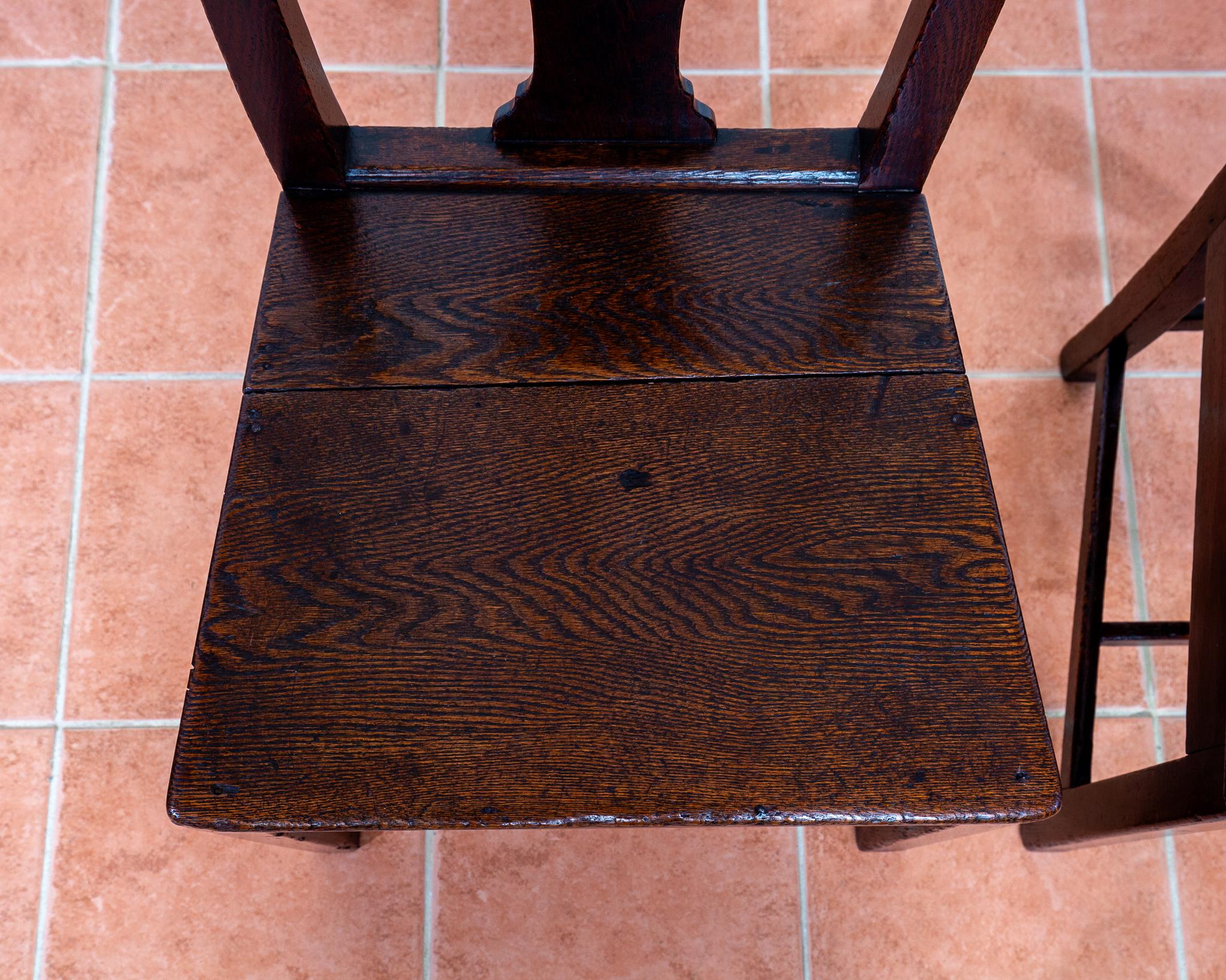 Pair of Georgian Oak Country Chairs 1780 Country Farmhouse Welsh Dining Antique For Sale 8