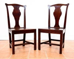 Pair of Georgian Oak Country Chairs 1780 Country Farmhouse Welsh Dining Antique