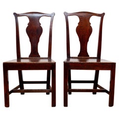 Paire de chaises de campagne en Oak Oak 1780 Country Farmhouse Welsh Dining Antique