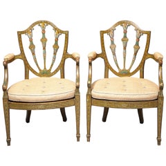 Pair of Georgian Painted Armchairs