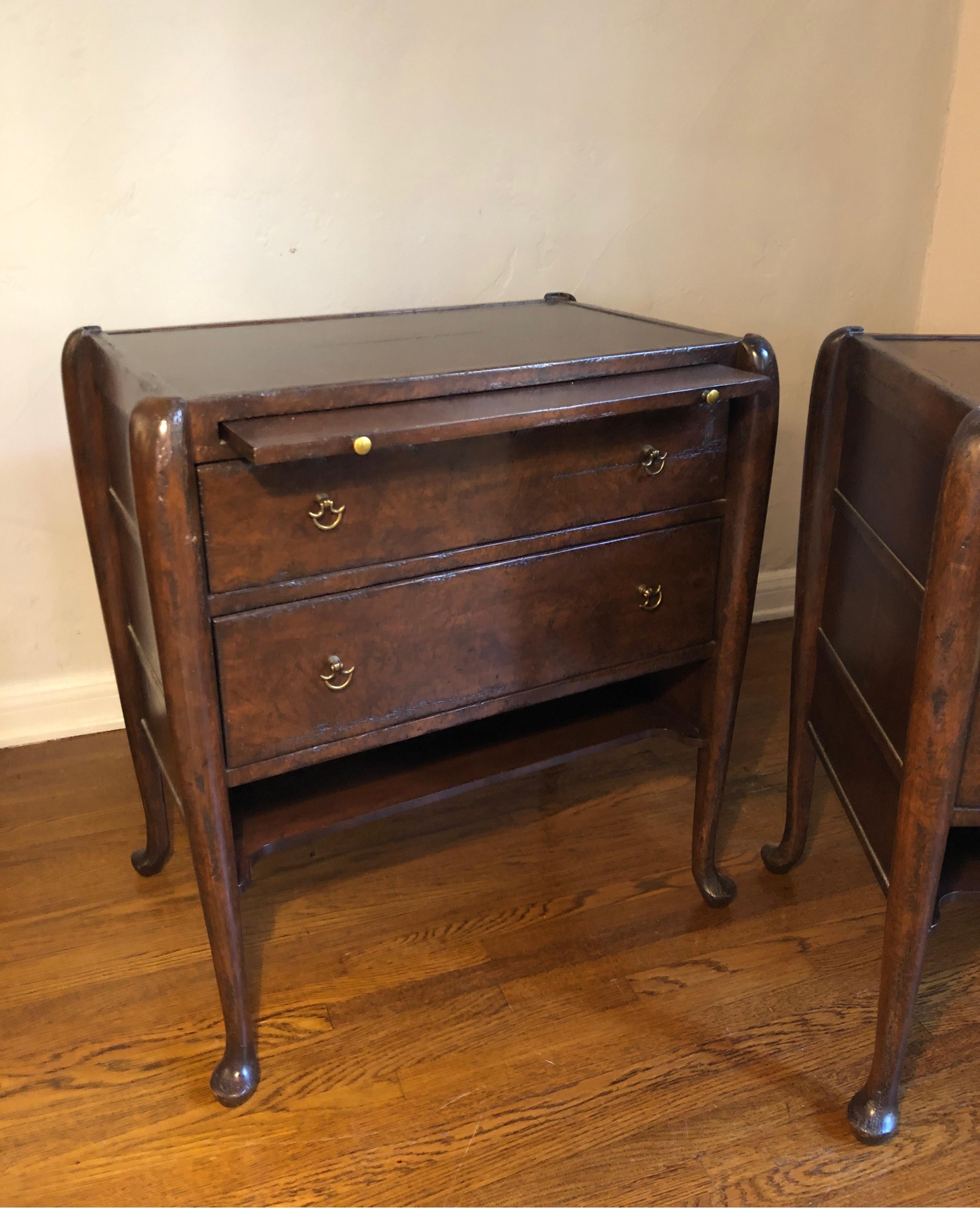 Pair of Georgian Period Walnut Tray Top Commodes/Bedside Tables 2