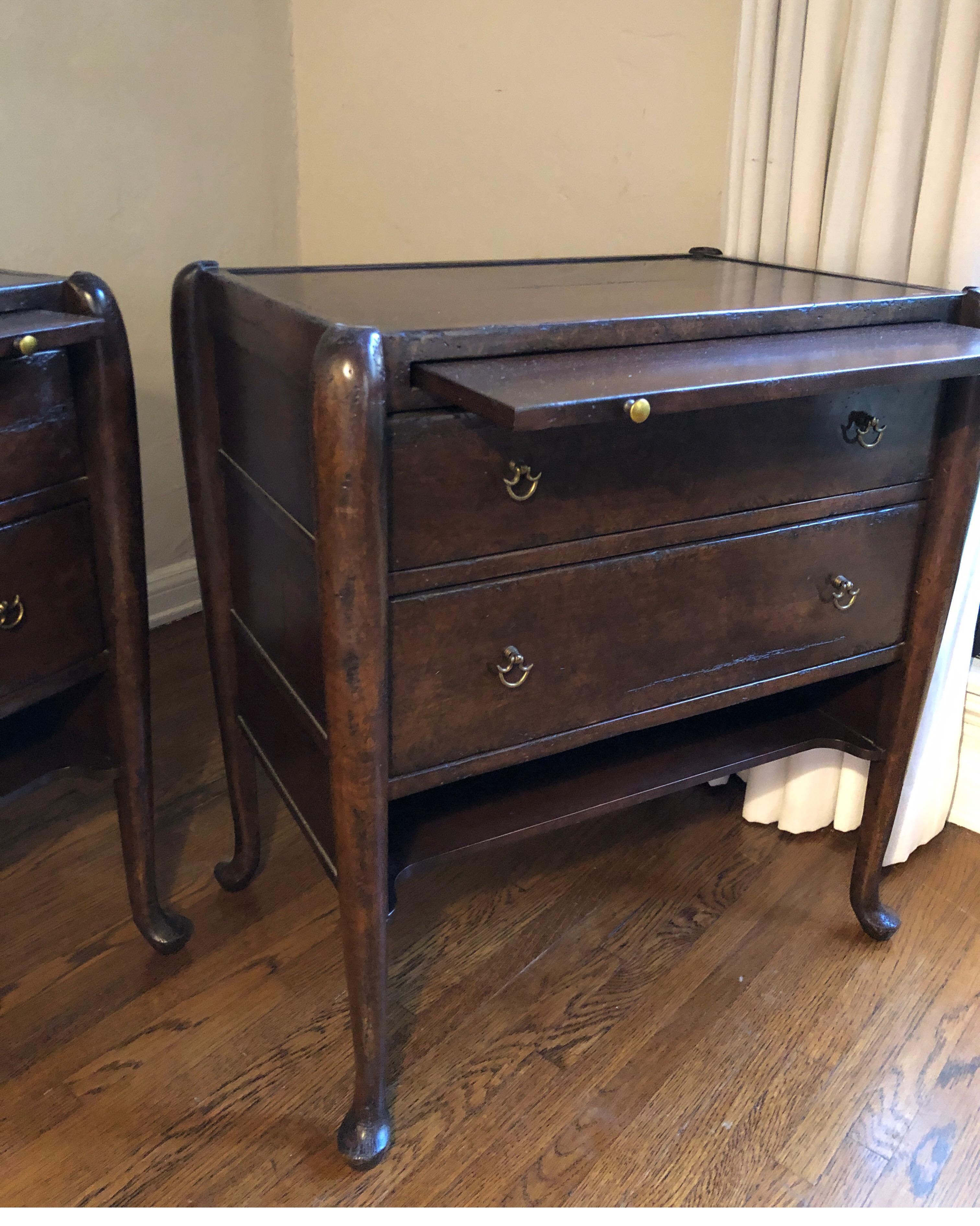 Pair of Georgian Period Walnut Tray Top Commodes/Bedside Tables 3