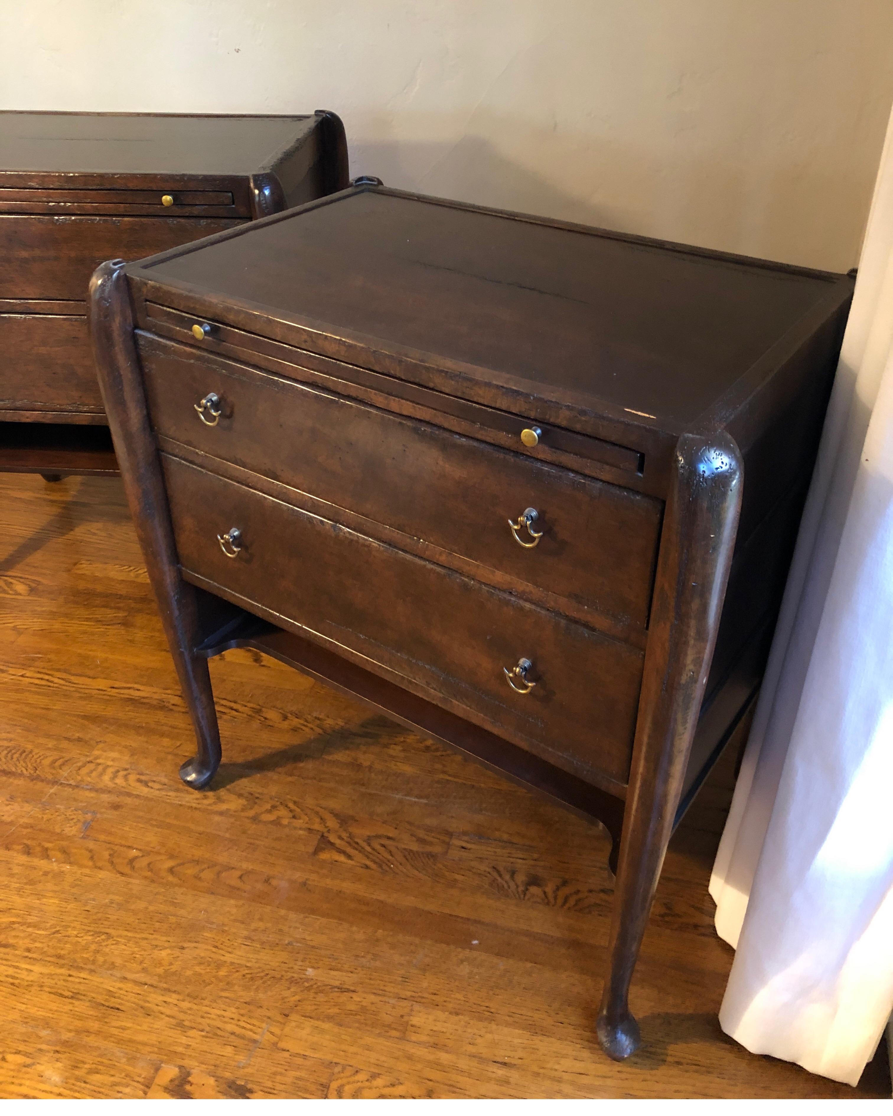 Pair of Georgian Period Walnut Tray Top Commodes/Bedside Tables 4