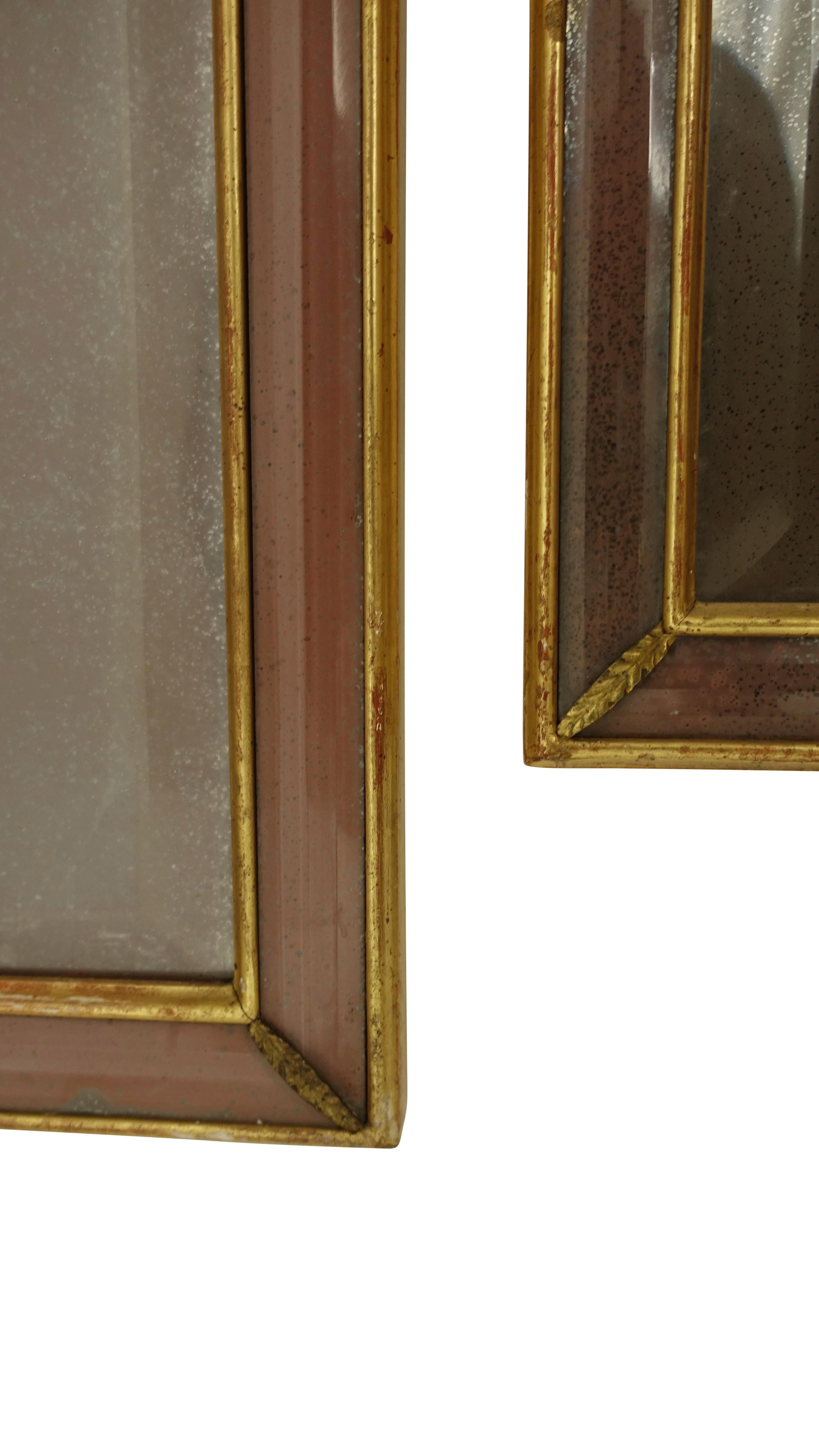 Pair of Georgian Pier Mirrors with Gilt Frame and Etched Glass 1