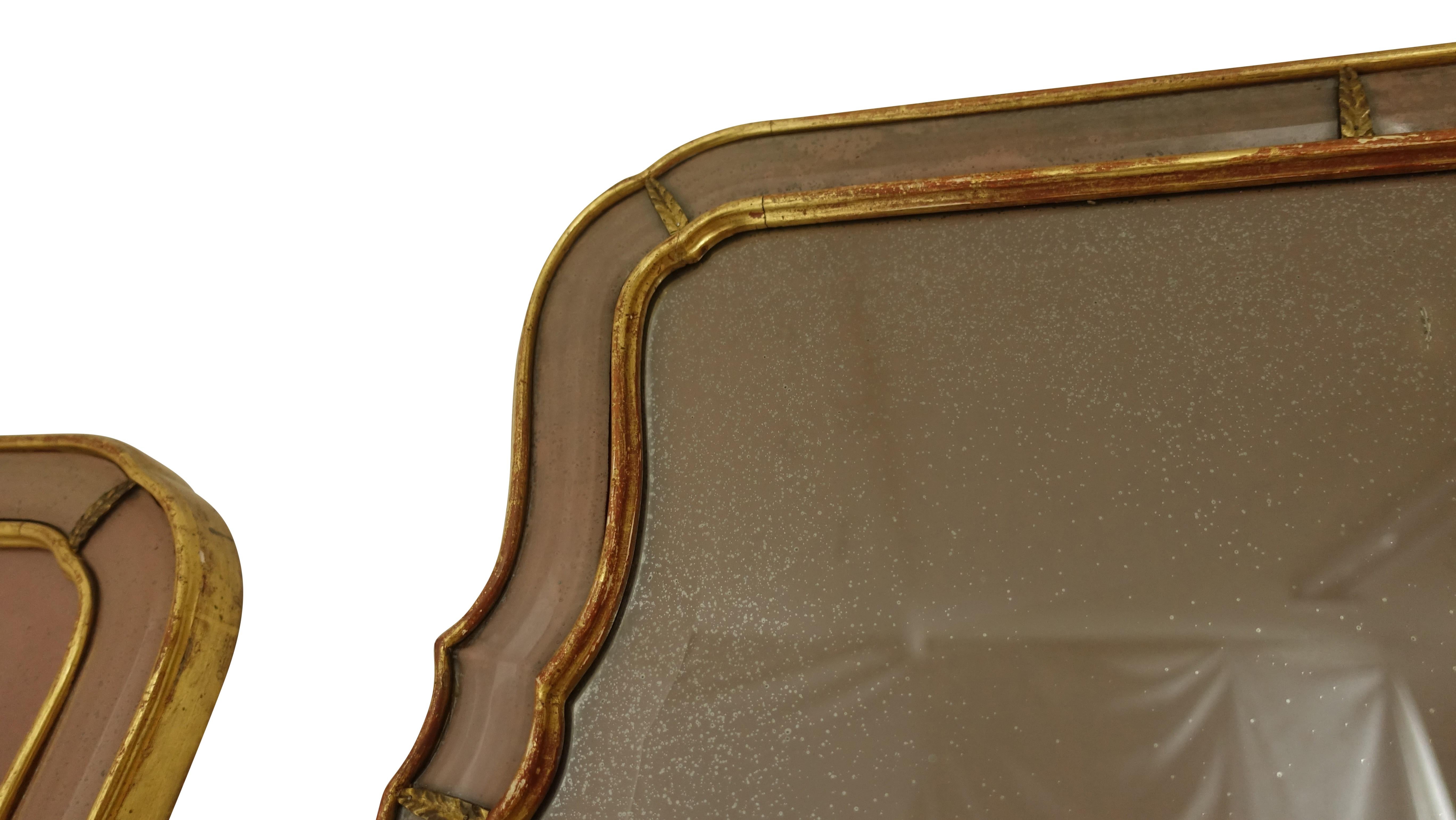 Pair of Georgian Pier Mirrors with Gilt Frame and Etched Glass 2