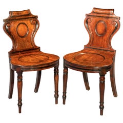 Pair of Georgian Regency Hall Chairs, circa 1815