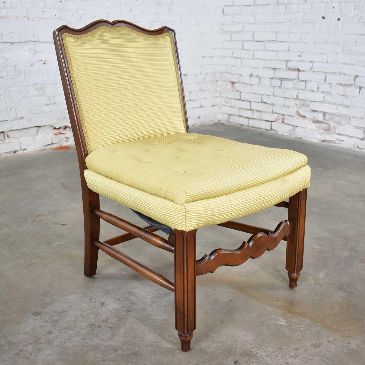 Pair of Georgian Revival His and Hers Accent Chairs in Golden Yellow 5