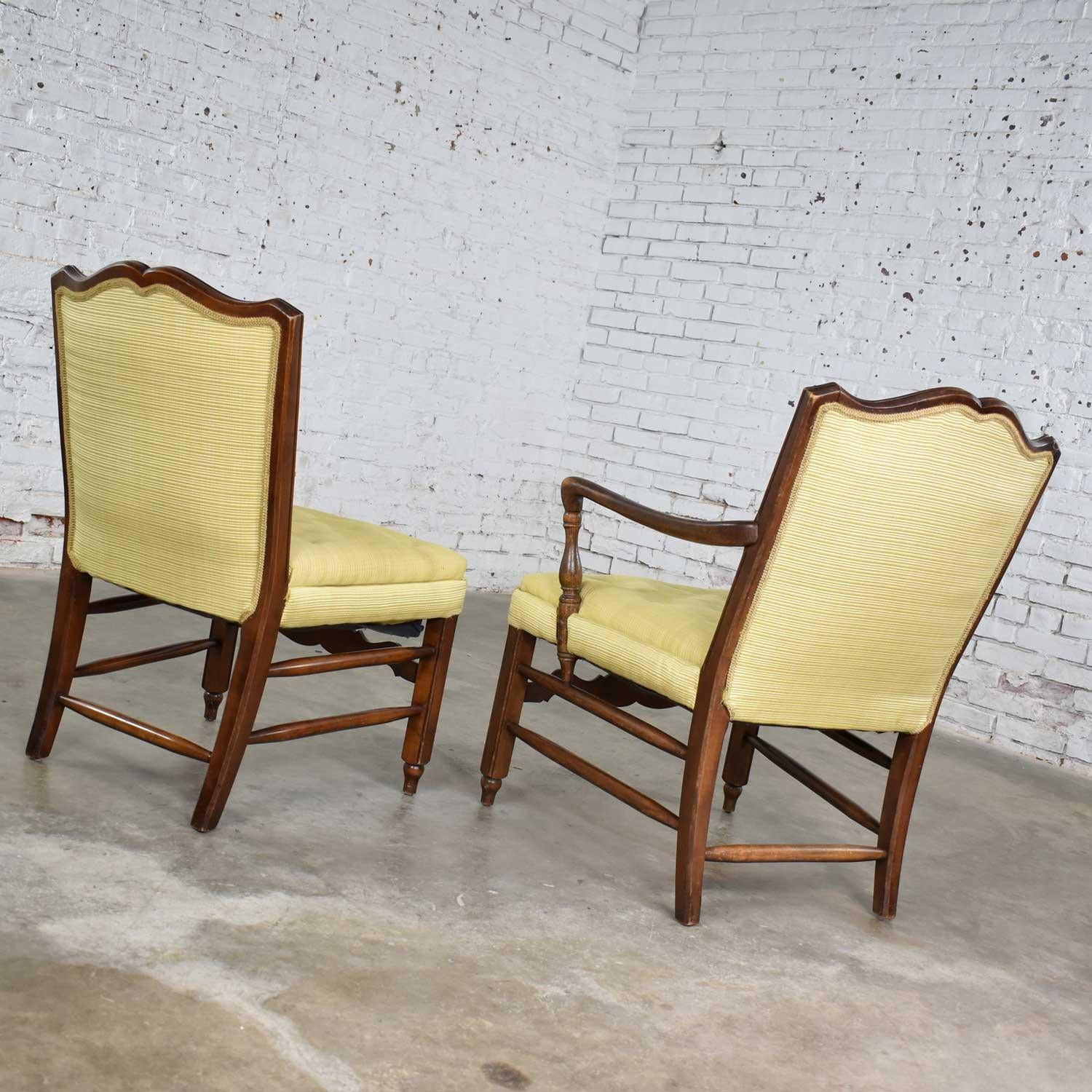 Pair of Georgian Revival His and Hers Accent Chairs in Golden Yellow 1