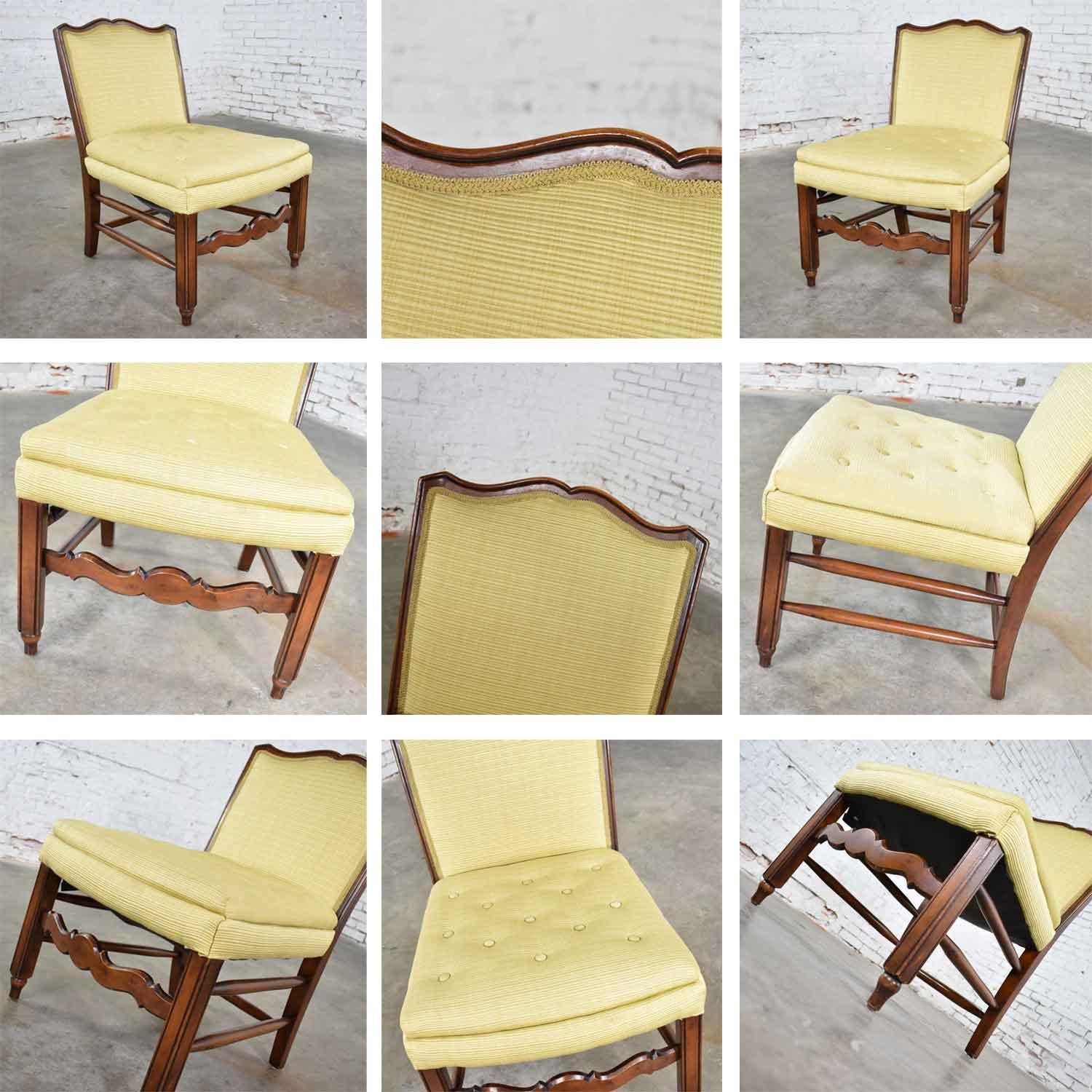 Pair of Georgian Revival His and Hers Accent Chairs in Golden Yellow 3
