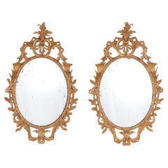 Antique Pair of Georgian Rococo Gilt Mirrors