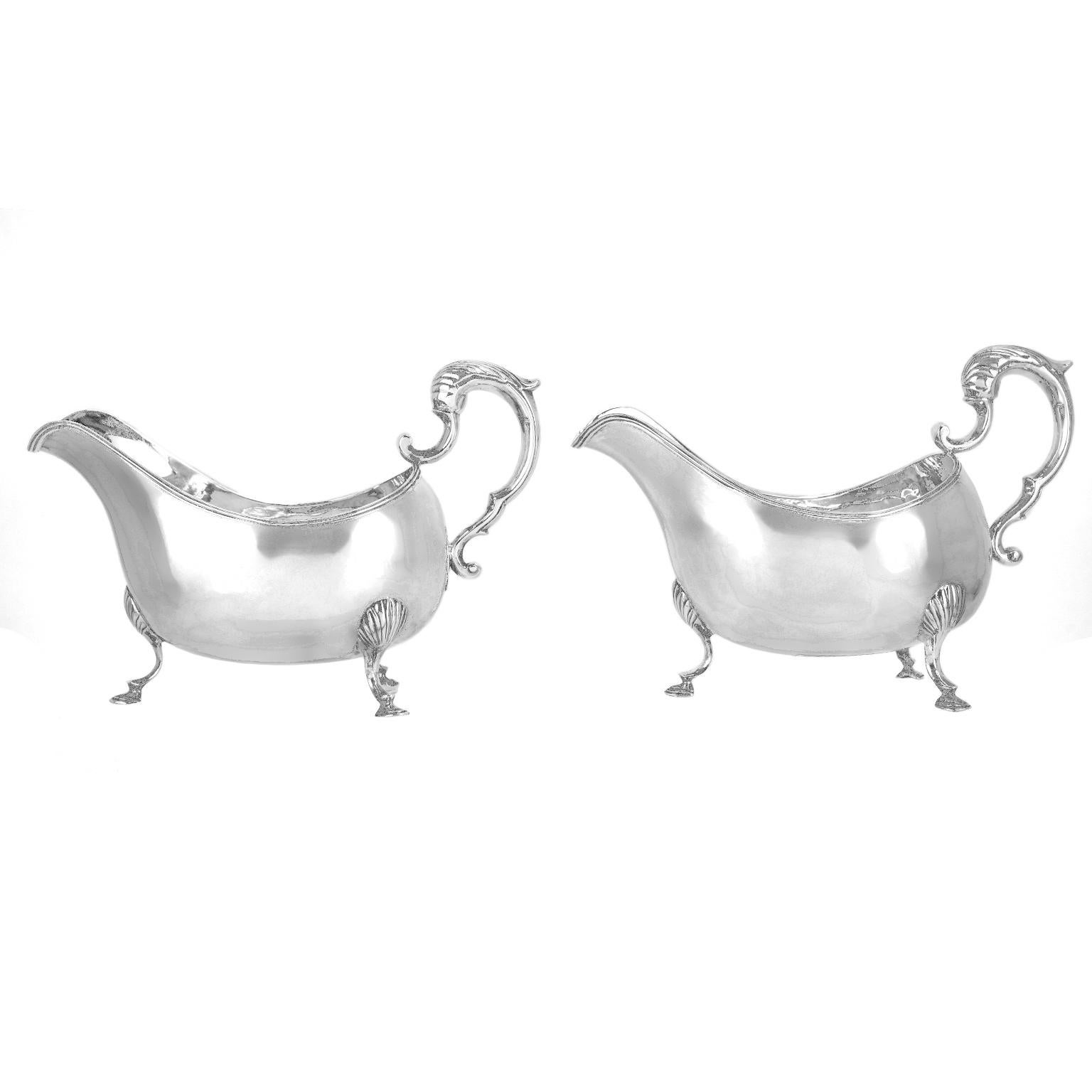 Pair of Georgian Sauce Boats Sterling c1808 Dublin For Sale 2