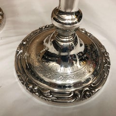 Pair of Georgian Sheffield Plate Three Arms Candelabras, circa 1850