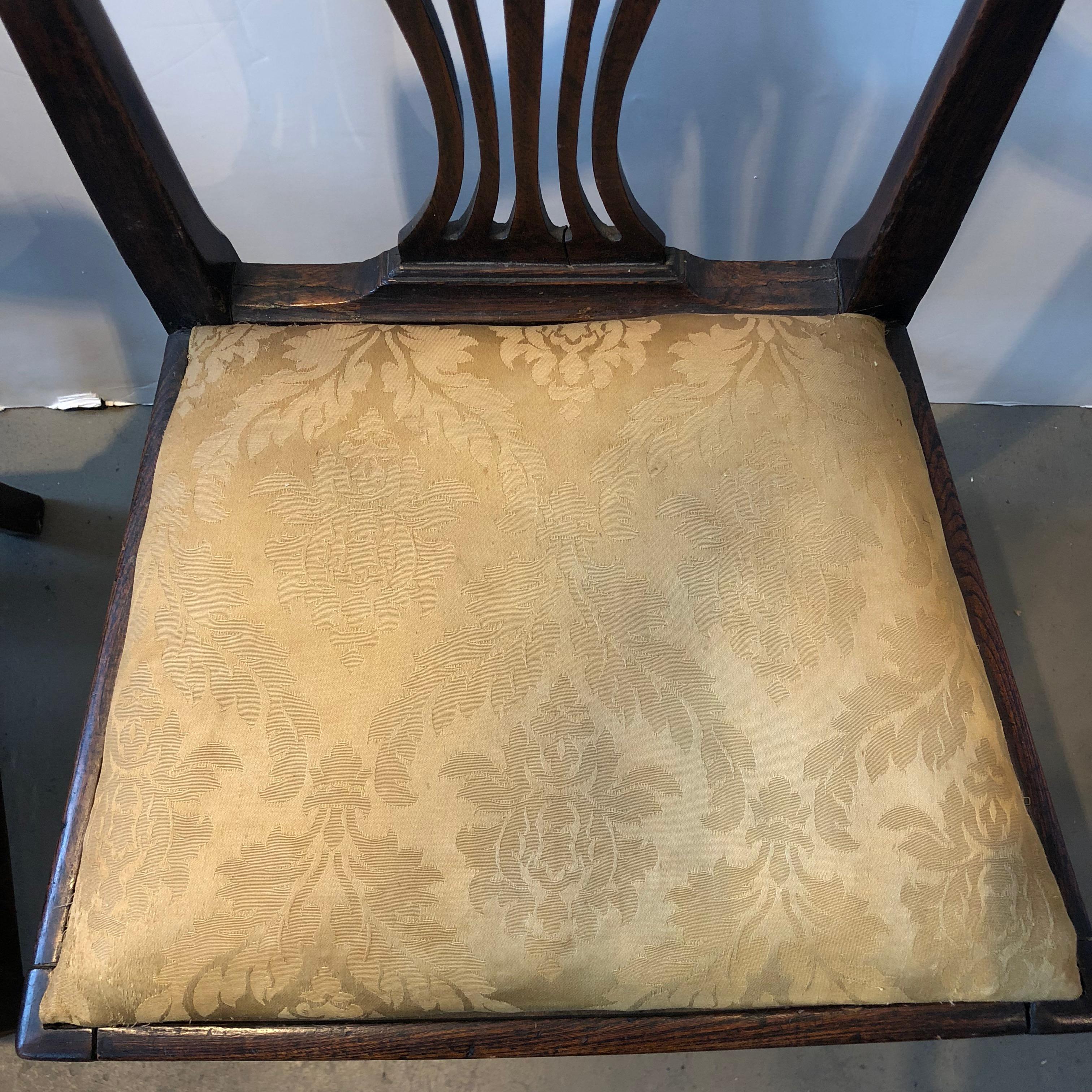 Oak Pair of Georgian Side Chairs For Sale