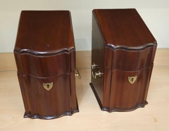 Pair Of Georgian Style Brass Mounted Mahogany Knife Boxes