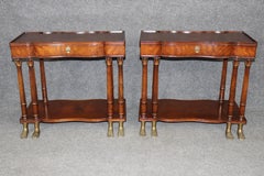 Pair of Georgian Style Brass Mounted Side Tables attributed to Johnathan Charles