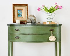 Pair of Georgian Style Painted Consoles with Faux Marble Tops