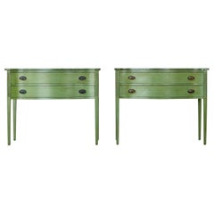 Antique Pair of Georgian Style Painted Consoles with Faux Marble Tops