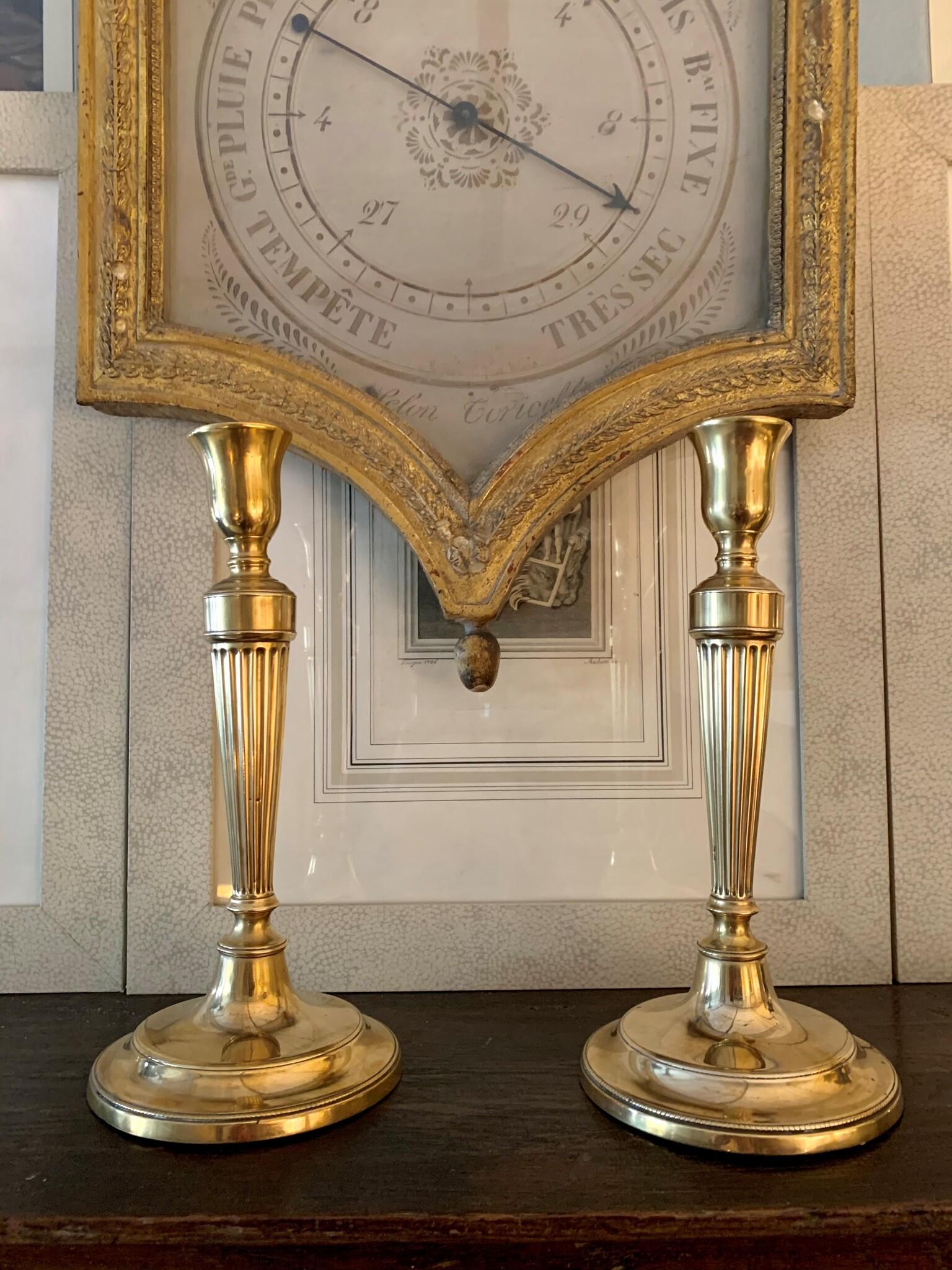 Pair of Georgian Style Gilt Bronze Candlesticks 1